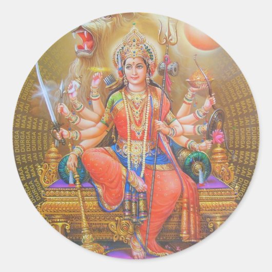 indischer Gott Runder Aufkleber (Vorderseite)