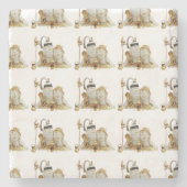 Indischer Gott Shiv Shakti Steinuntersetzer (Vorderseite)