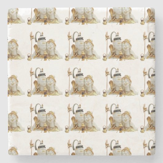 Indischer Gott Shiv Shakti Steinuntersetzer (Vorderseite)