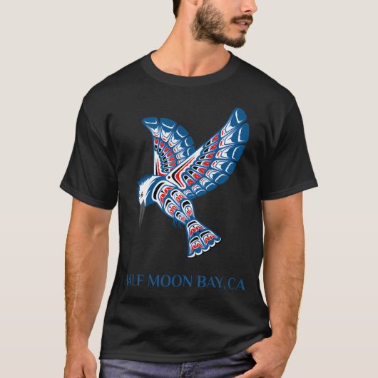 Indischer Half Moon Bay Kingfisher Bird T-Shirt (Vorderseite)