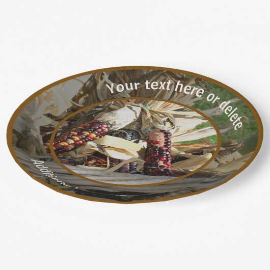 Indischer Herbst Herbst Personalisiertes Party Pappteller (Schrägansicht)