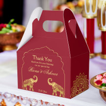 Indischer Hindu Hochzeitmaroon Gold Mandala Elefan