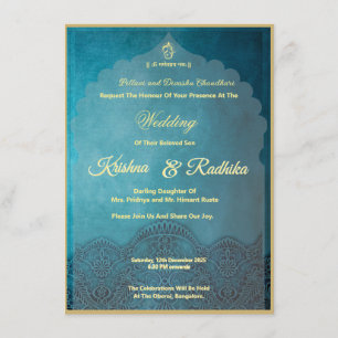 Indischer Hochzeit eleganter Ganesha Ankündigung