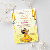 Indischer Hochzeit Haldi pithi Braut Cartoon