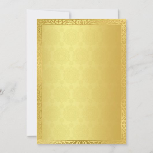 Indischer Hochzeitroter und Vintager Bogen Einladung (Rückseite)