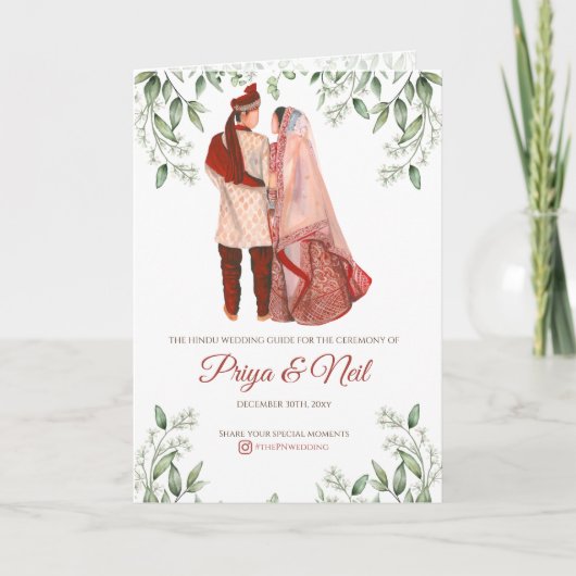 Indischer Hochzeitsführer als Gujarati-Hochzeitspr Programm (Vorderseite)