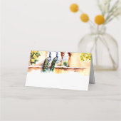 Indischer Hochzeitspfau Jaipur Palast Empfang Platzkarte (Vorderseite)