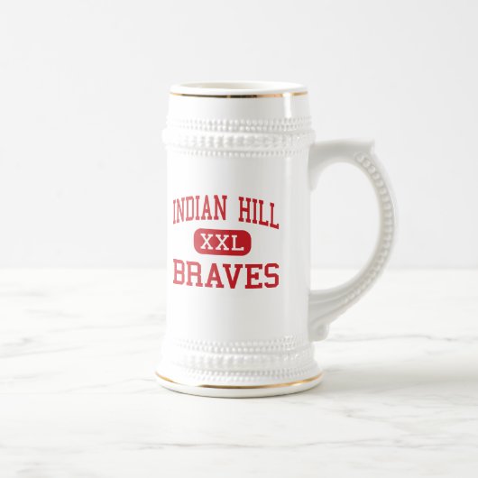 Indischer Hügel - Braves - hoch - Cincinnati Ohio Bierglas (Rechts)