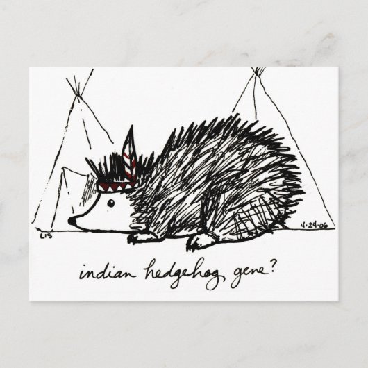 Indischer Igel Gene Postcard Postkarte (Vorderseite)