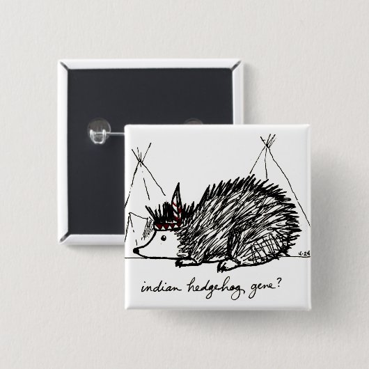 Indischer Igels-Genknopf Button (Vorne & Hinten)