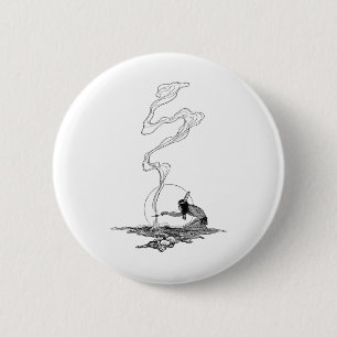 Indischer in seiner Einsamkeit von NC Wyeth Vintag Button