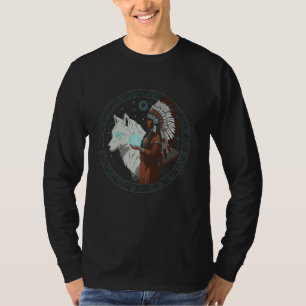 Indischer Indischer Tag Pride Tribal Wolf Ameri T-Shirt