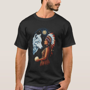 Indischer Indischer Tag Pride Tribal Wolf Ameri T-Shirt
