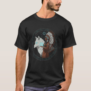 Indischer Indischer Tag Pride Tribal Wolf Ameri T-Shirt