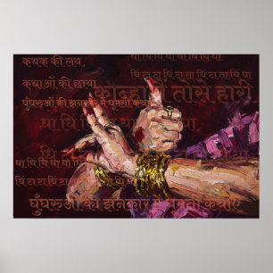 Indischer Kathak-Mudra-Klassischer Tanz Kulturelle Poster