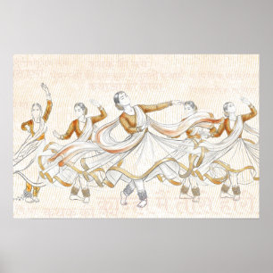 Indischer Klassischer Tanz Bühnenwandkunst – Katha Poster