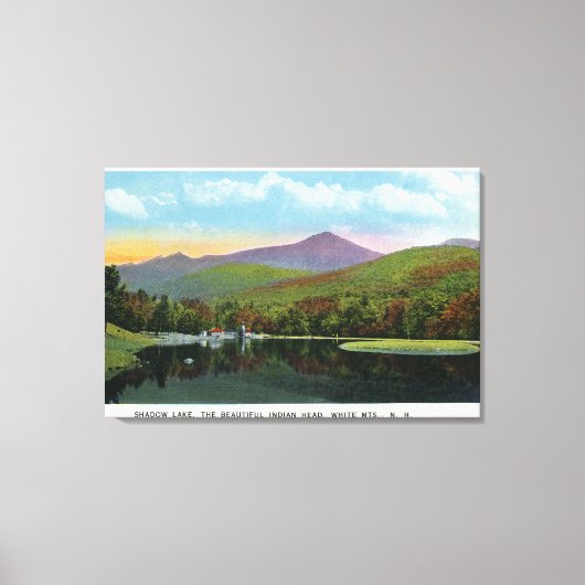 Indischer Kopf und Shadow Lake View Leinwanddruck (Vorderseite)