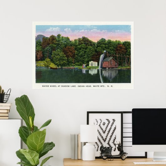 Indischer Kopfblick des Shadow Lake Water Wheels Poster (Heimbüro)