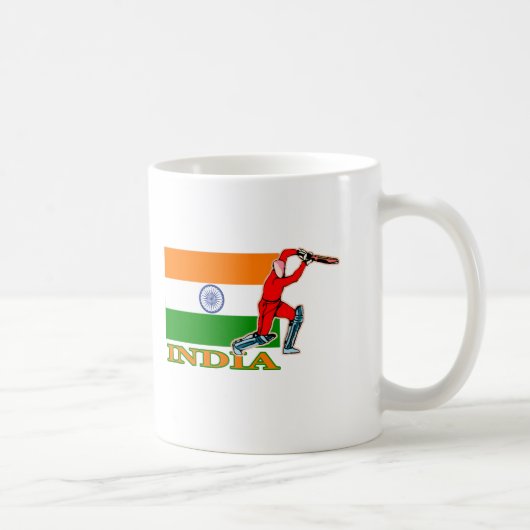 Indischer Kricket-Spieler Kaffeetasse (Rechts)