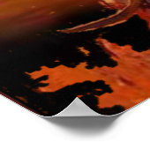 Indischer Krieger, der durch das Feuer reitet Poster (Ecke)