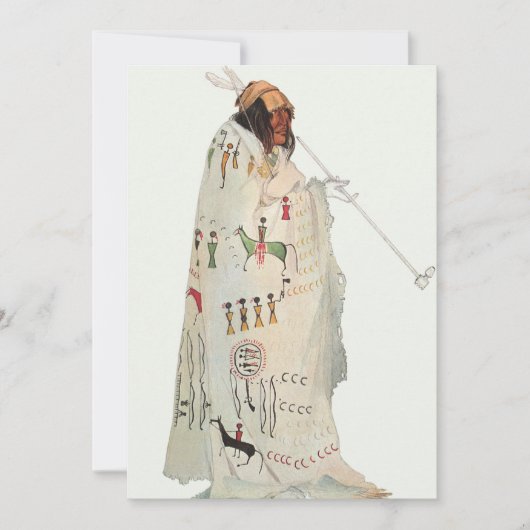 Indischer Krieger mit Pipe Portrait von Karl Bodme (Vorderseite)