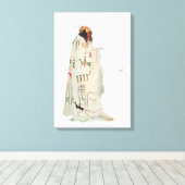 Indischer Krieger mit Pipe Portrait von Karl Bodme Leinwanddruck (Insitu (Holzboden))