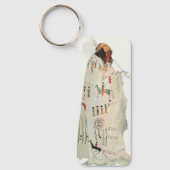 Indischer Krieger mit Pipe Portrait von Karl Bodme Schlüsselanhänger (Vorderseite)