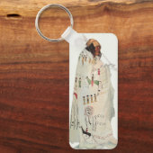 Indischer Krieger mit Pipe Portrait von Karl Bodme Schlüsselanhänger (Vorderseite)