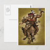 indischer Krieger Postkarte (Vorne/Hinten)