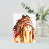 indischer Krieger Postkarte (Stehend Vorderseite)