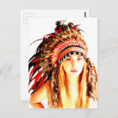 indischer Krieger Postkarte (Vorne/Hinten)