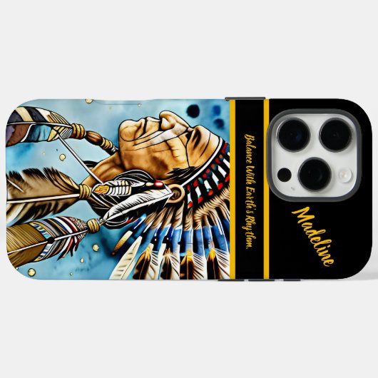 Indischer Krieger: Stammesmuster Case-Mate iPhone Hülle (Rückseite (Horizontal))