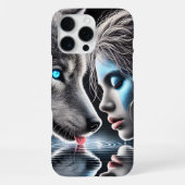 Indischer Krieger und Moonlit Wolf iPhone Hülle (Rückseite)