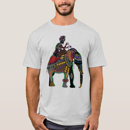 INDISCHER KUNST-ELEFANT mit REITER T - Shirt (Vorderseite)