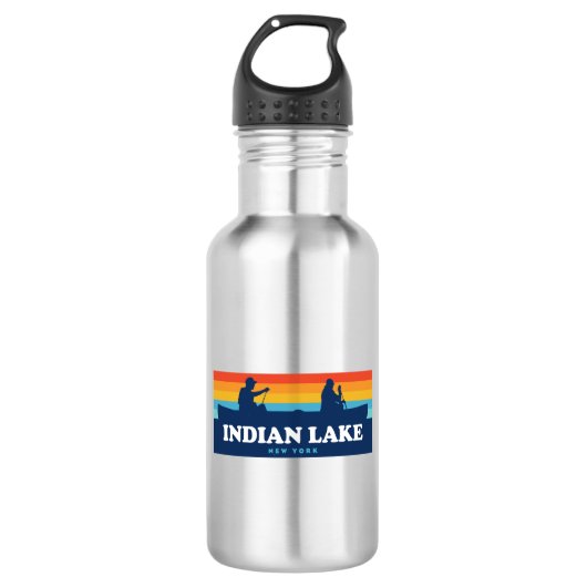 Indischer Lake New York Canoe Edelstahlflasche (Vorderseite)