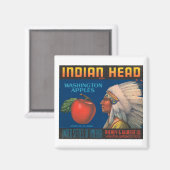Indischer Leiter des Washington Apples Vintages Cr Magnet (Vorderseite/Rückseite)
