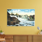 Indischer Leiter und alter Mann der Falls View Leinwanddruck (Insitu (Wohnzimmer))