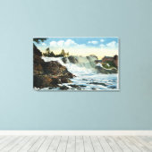 Indischer Leiter und alter Mann der Falls View Leinwanddruck (Insitu (Holzboden))