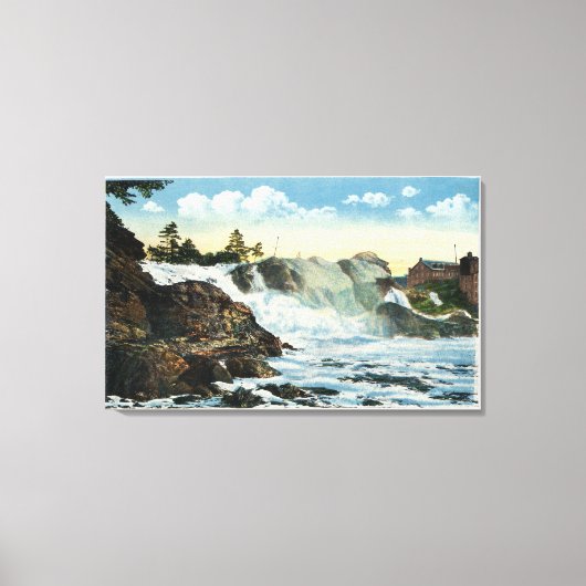 Indischer Leiter und alter Mann der Falls View Leinwanddruck (Vorderseite)