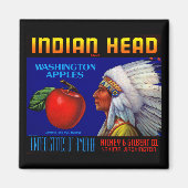 Indischer Leiter Washington Äpfel Magnet (Vorne)