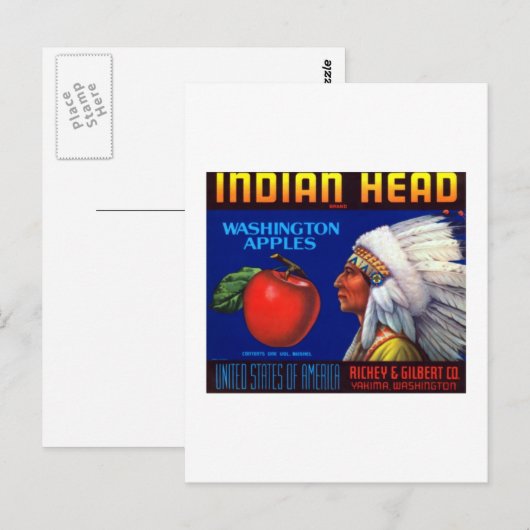 Indischer Leiter Washington Äpfel Postkarte (Vorne/Hinten)