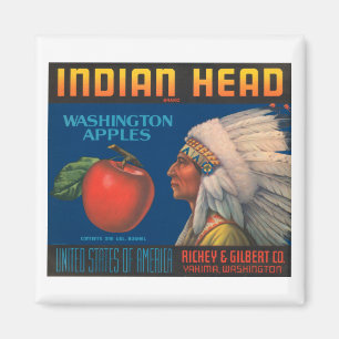 Indischer Leiter Washington Äpfel Vintages Crat L Magnet