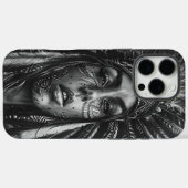 Indischer Mädchenkrieger mit Gesichtsfarbe Case-Mate iPhone Hülle (Rückseite (Horizontal))