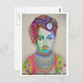 Indischer Maharadscha aus dem Jahr 1900, Originalk Postkarte (Vorne/Hinten)