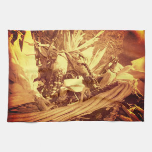 Indischer Mais im Korb Vintager Look Fall Geschirrtuch