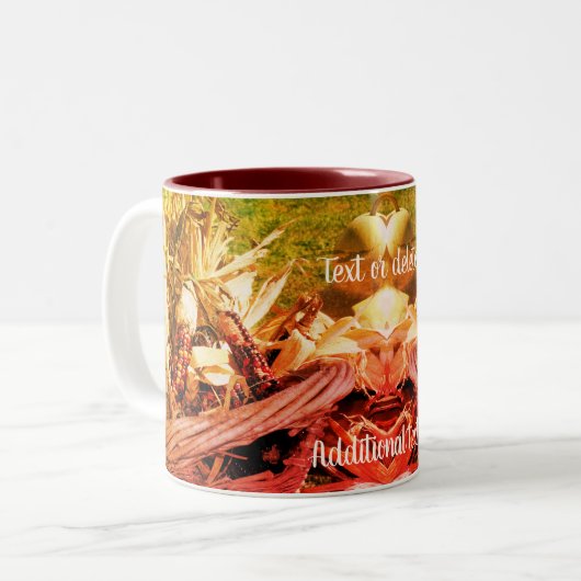 Indischer Mais in Basket Nature Art Personalisiert Zweifarbige Tasse (Vorderseite Links)