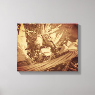 Indischer Mais in Basket Vintag Fall Leinwanddruck