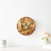 Indischer Mais in Wicker Basket in Sepia Runde Wanduhr (Zuhause)