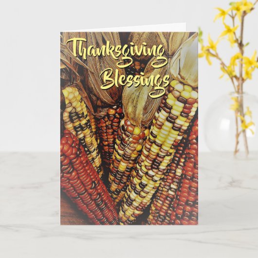 Indischer Mais Kernels Foto 2 Erntedank Karte (Gelbe Blume)