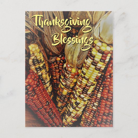 Indischer Mais Kernels Foto 2 Erntedank Postkarte (Vorderseite)